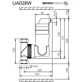 SpiroVent RV2 28mm Deaerator with Universal Connection